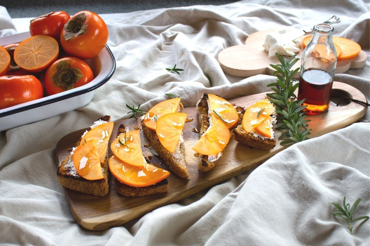 Rosemary Maple and Persimmon Bruschetta Bread - Twisted Citrus